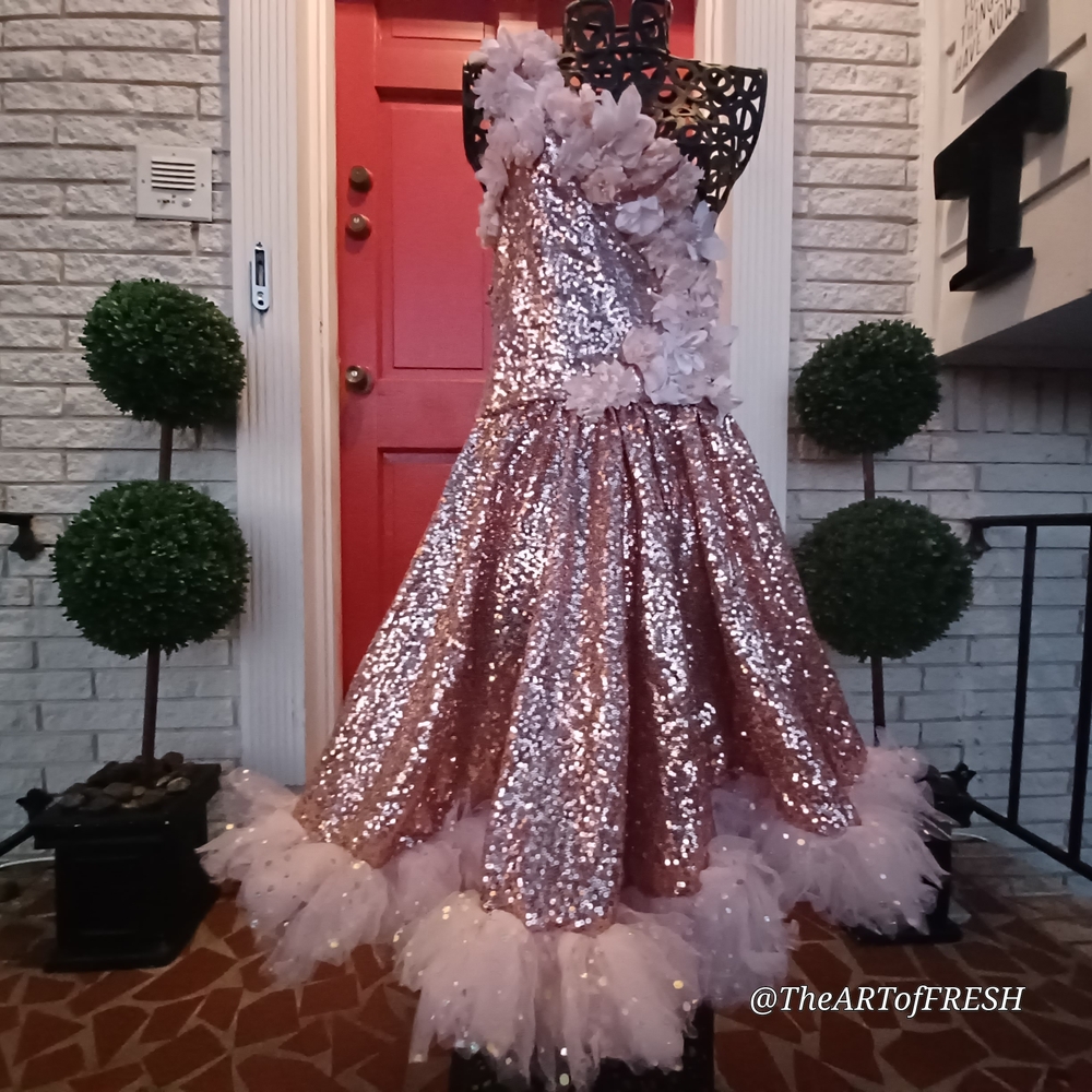Rose Gold Sequin Kids Dress